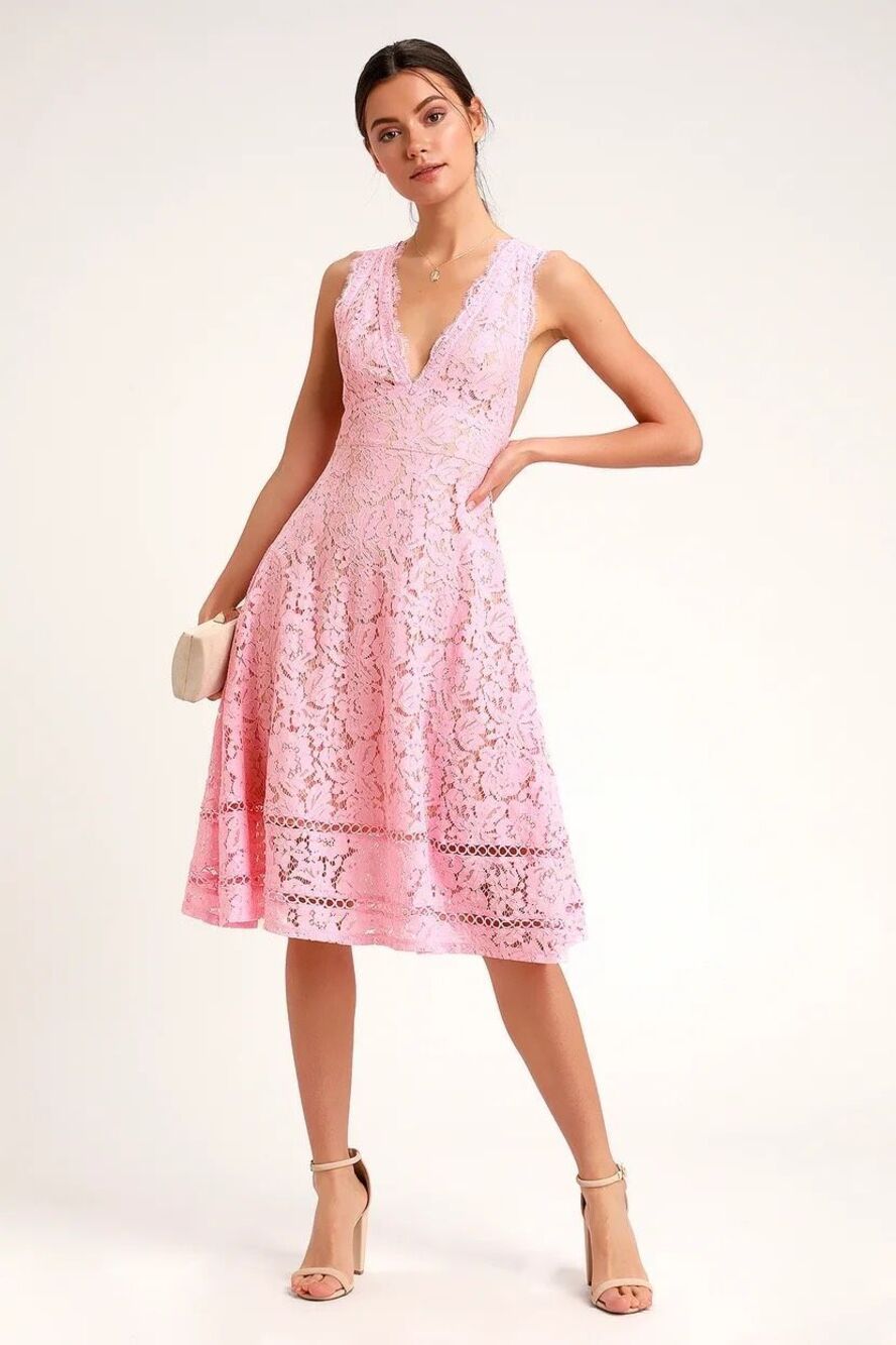 NWT Lulus Kiss Kiss Lilac Purple Lace V Neck Midi Sleeveless Dress Size XL